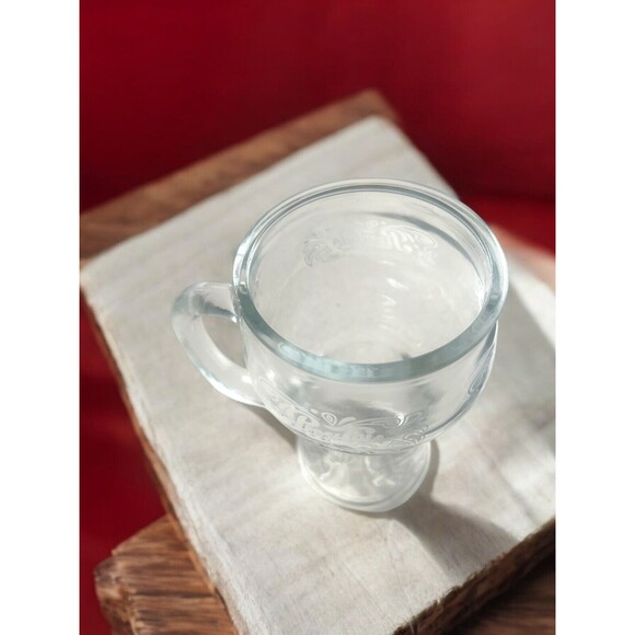 Pepsi Cola Glass Mug Tumbler With Handle Embossed, White Logo 6 1/4"Tall Vintage - Picture 5 of 7